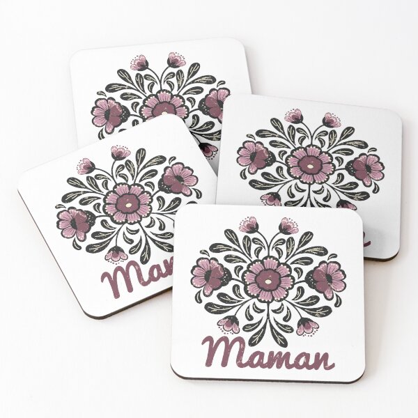 Item preview, Retro Folk Art Maman Floral Design - Vintage Boho Flowers French Mother Gift designed and sold by LaPolilladPapel.