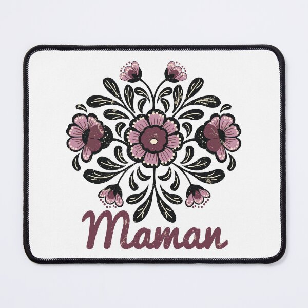 Item preview, Retro Folk Art Maman Floral Design - Vintage Boho Flowers French Mother Gift designed and sold by LaPolilladPapel.