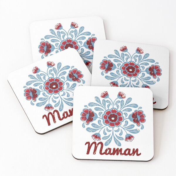 Item preview, Retro Folk Art Maman Floral Design - Vintage Boho Flowers French Mother Gift designed and sold by LaPolilladPapel.