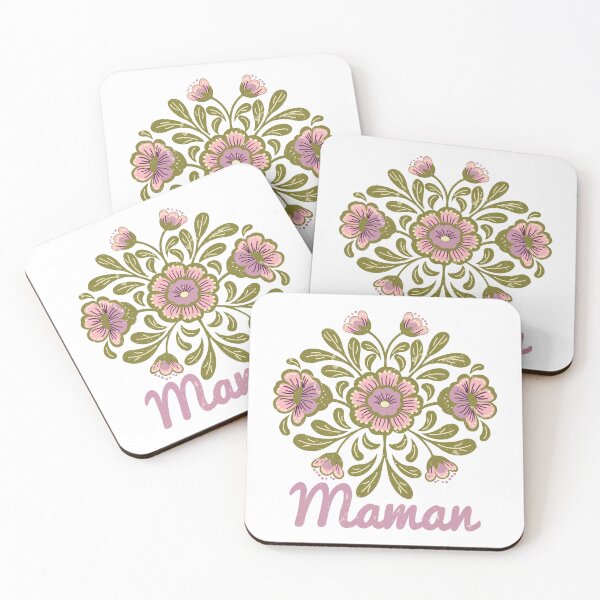 Item preview, Retro Folk Art Maman Floral Design - Vintage Boho Flowers French Mother Gift designed and sold by LaPolilladPapel.