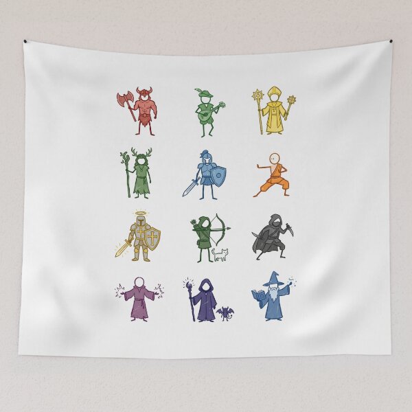 Item preview, Fantasy RPG Character Classes Stick Figure Humor Shirt designed and sold by Fenay Designs.
