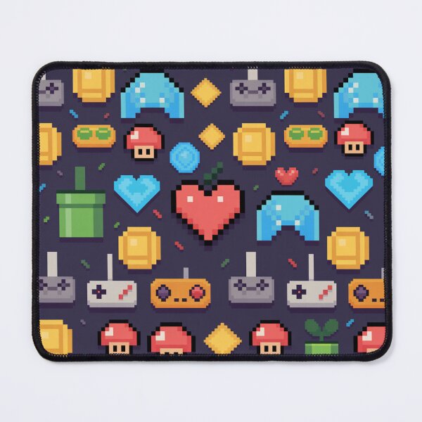 Item preview, Pixel Art Retro Gaming Seamless Pattern – 8-Bit Icons designed and sold by Midnight Veil Designs.
