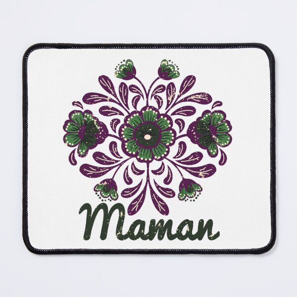 Item preview, Retro Folk Art Maman Floral Design - Vintage Boho Flowers French Mother Gift designed and sold by LaPolilladPapel.