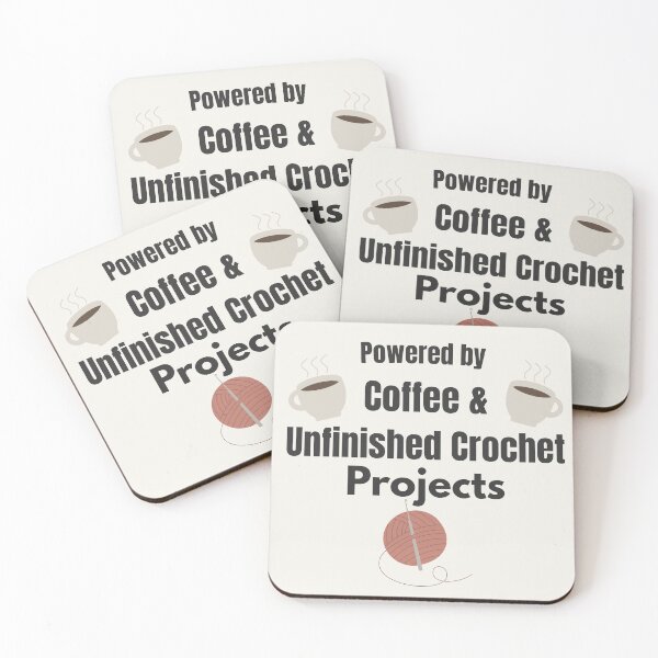 Item preview, Powered by Coffee & Unfinished Crochet Projects designed and sold by SipAndStitchCo.