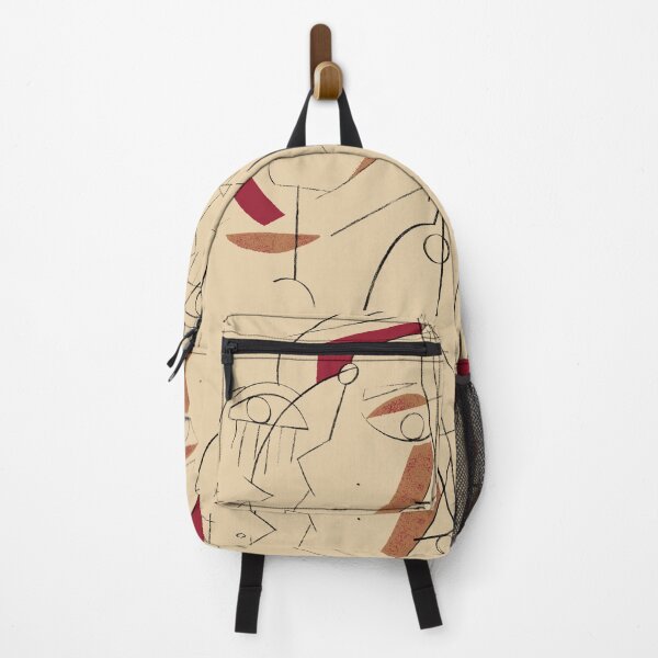 Item preview, Modern Cubist Female Line Art - Abstract Portrait with Red Accents designed and sold by meri3465.