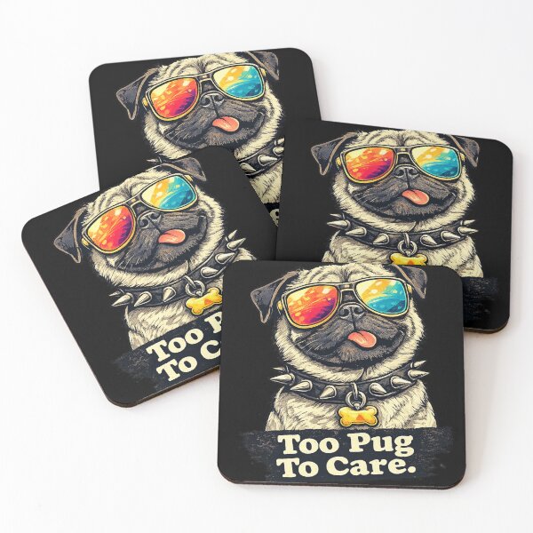 Item preview, Too Pug To Care – Funny Sarcastic Pug with Sunglasses designed and sold by UnicornDreamers.