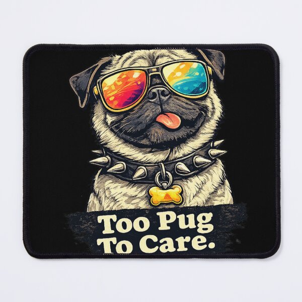 Item preview, Too Pug To Care – Funny Sarcastic Pug with Sunglasses designed and sold by UnicornDreamers.