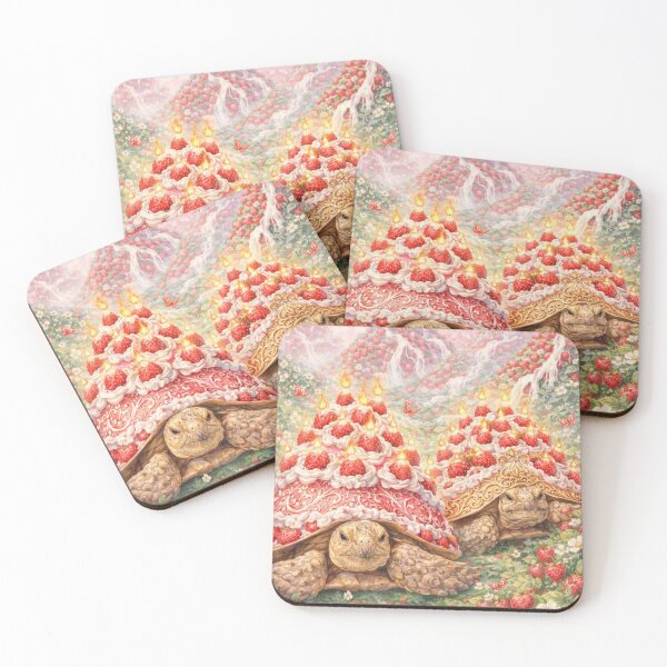 Item preview, Magical Strawberry land with birthday cake turtles designed and sold by Sulcata Studio.