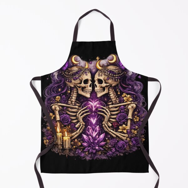 Item preview, Gothic Skeleton Lovers Holding Crystal Heart – Dark Romantic Occult Art designed and sold by yofeustore.