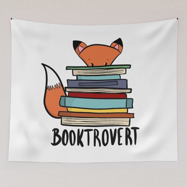 Item preview, Cute Fox Booktrovert Introvert Book Lover designed and sold by DesignFreakArt.