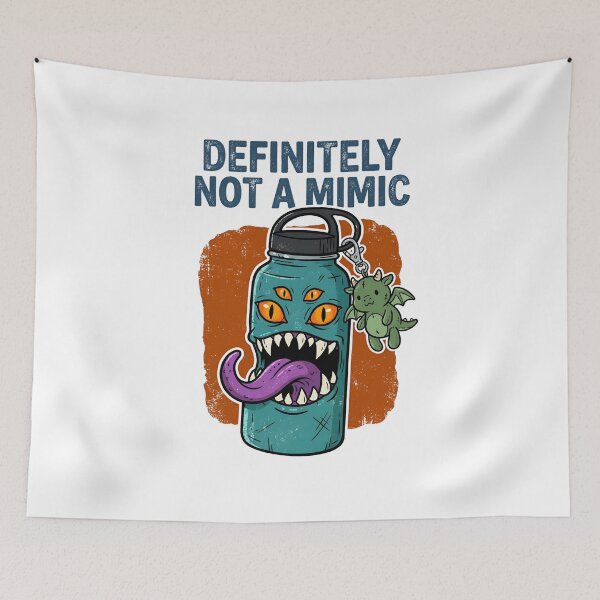 Item preview, Definitely Not A Mimic Funny Tabletop RPG Monster Water Bottle designed and sold by Fenay Designs.