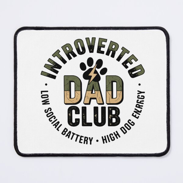 Item preview, Introverted Dog Dad Club – Low Social Battery High Dog Energy Funny Dog Lover Design designed and sold by RALYSHOP.