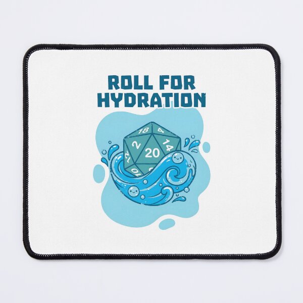 Item preview, Roll For Hydration Blue D20 Dice Tabletop RPG Gaming Humor Shirt designed and sold by Fenay Designs.