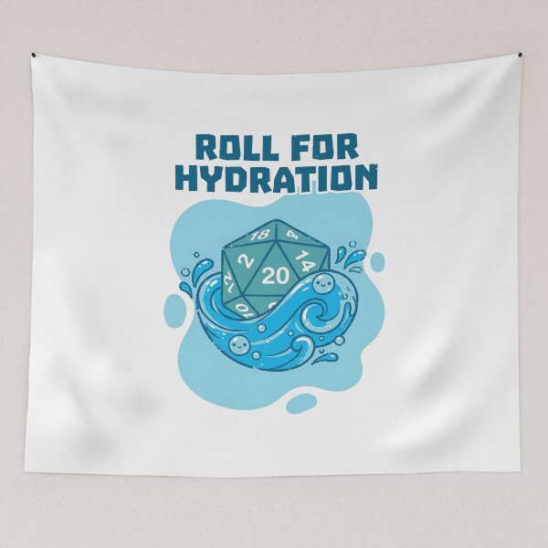 Item preview, Roll For Hydration Blue D20 Dice Tabletop RPG Gaming Humor Shirt designed and sold by Fenay Designs.
