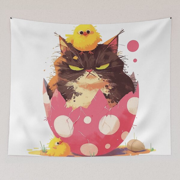 Item preview, Grumpy Easter Chick Cat designed and sold by CritterSquad.