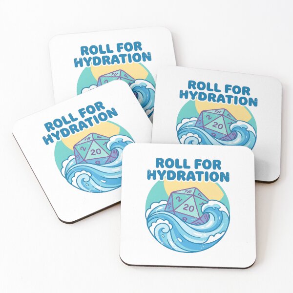 Item preview, Roll For Hydration Twenty Sided Dice Tabletop Roleplaying Graphic designed and sold by Fenay Designs.