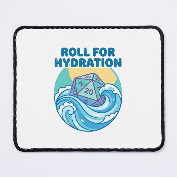 Item preview, Roll For Hydration Twenty Sided Dice Tabletop Roleplaying Graphic designed and sold by Fenay Designs.