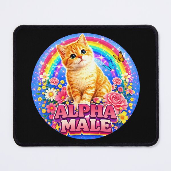 Item preview, Alpha Male Funny Cat Kitten Rainbow Floral designed and sold by gear-posters.