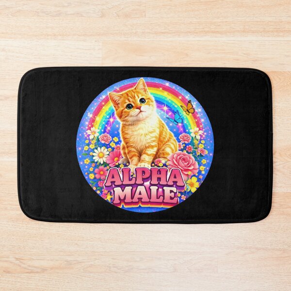 Item preview, Alpha Male Funny Cat Kitten Rainbow Floral designed and sold by gear-posters.