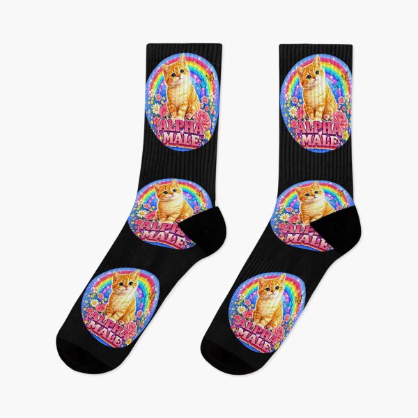 Item preview, Alpha Male Funny Cat Kitten Rainbow Floral designed and sold by gear-posters.