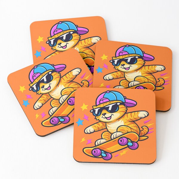 Item preview, Cool Cat On A Skateboard designed and sold by McThingummy.