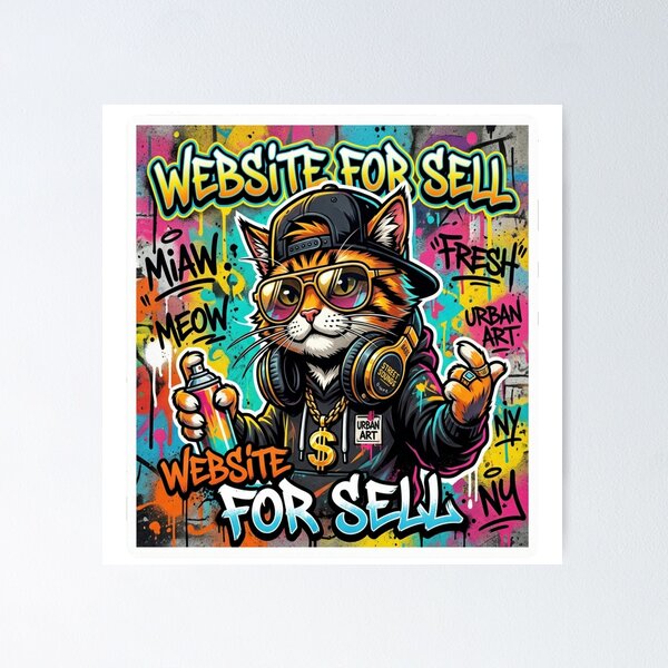 Item preview, Cool Graffiti Cat Urban Street Art Design designed and sold by plastic2021.