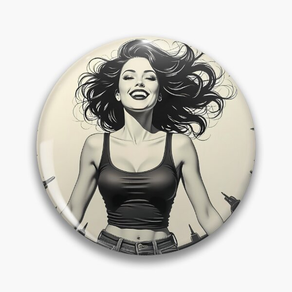 Item preview, Black And White Muse Walking Through Ink Halo designed and sold by ArtaFutura.