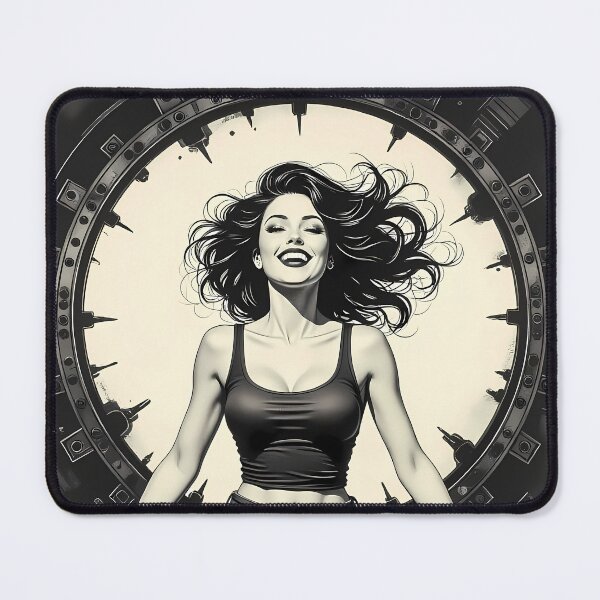 Item preview, Black And White Muse Walking Through Ink Halo designed and sold by ArtaFutura.