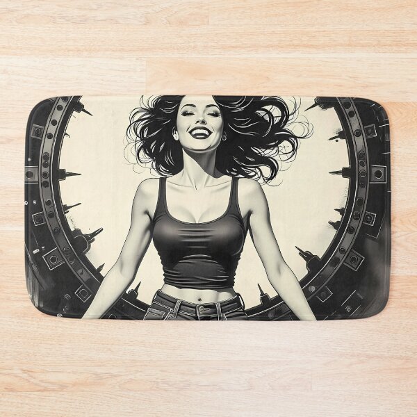 Item preview, Black And White Muse Walking Through Ink Halo designed and sold by ArtaFutura.
