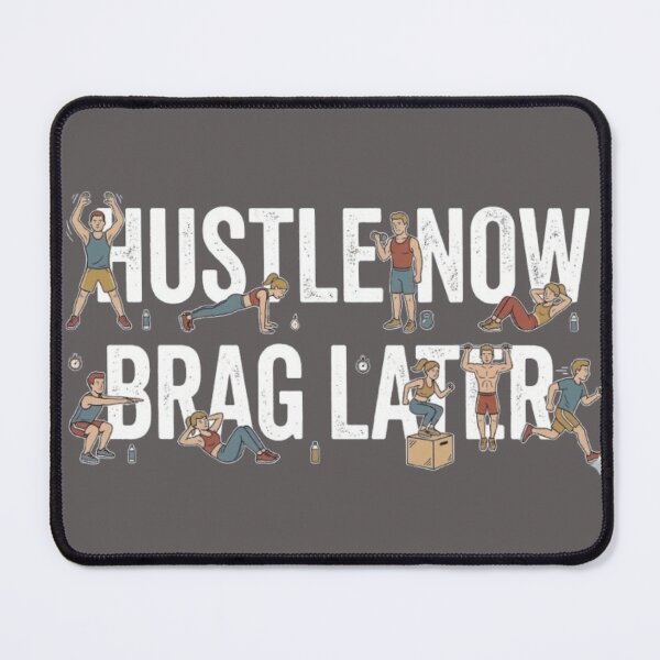 Item preview, Hustle Now Brag Later - Gym Motivation & Workout Cartoon Graphic designed and sold by ArtisticlyVibes.