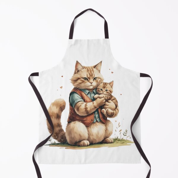 Item preview, Cute Cat Dad And Kitten Hugging Watercolor Father's Day designed and sold by AQUILAKREO.