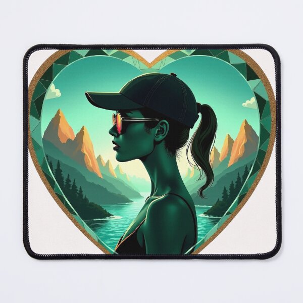 Item preview, Luxurious green heart-shaped gemstone containing a mystical forest designed and sold by GreenDreamArt.