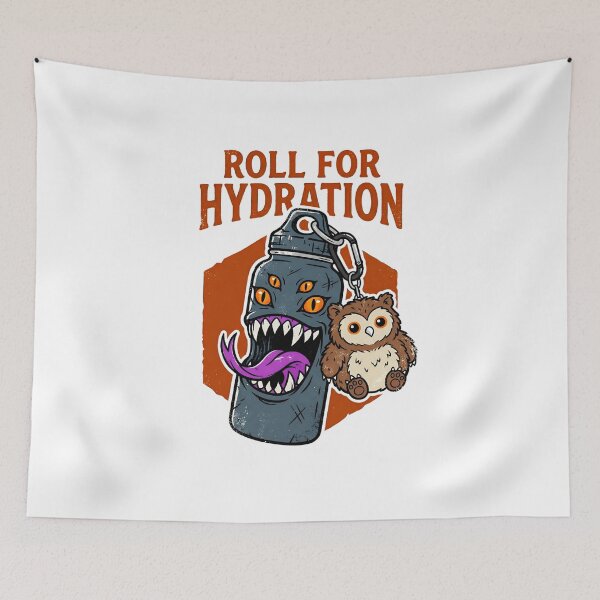 Item preview, Roll For Hydration Funny RPG Tabletop Gaming Mimic Water Bottle designed and sold by Fenay Designs.