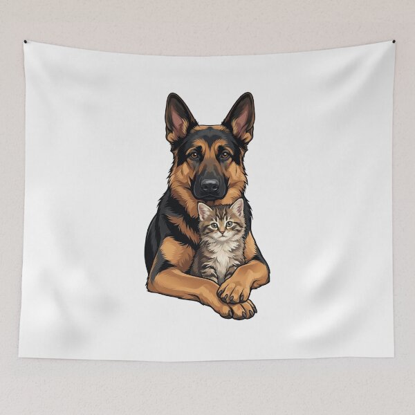 Item preview, Dog holding a cute cat designed and sold by ReneMM.