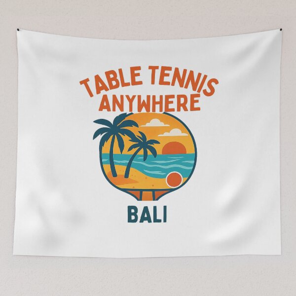 Item preview, Bali Table Tennis Anywhere – Island Sunset Ping Pong Tee designed and sold by OhMyPingCo.