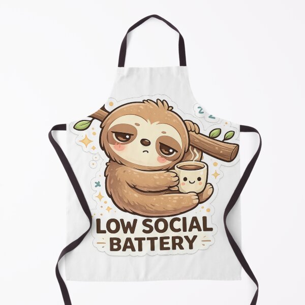 Item preview, Low Social Battery Sloth Sticker – Cute Sleepy Sloth with Coffee Kawaii Aesthetic Funny Introvert Mood designed and sold by ZenGrowth4.