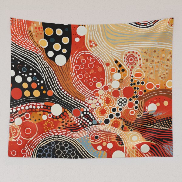 Item preview, Aboriginal Inspired Dot Art - Lava Valley designed and sold by GrinGalore.