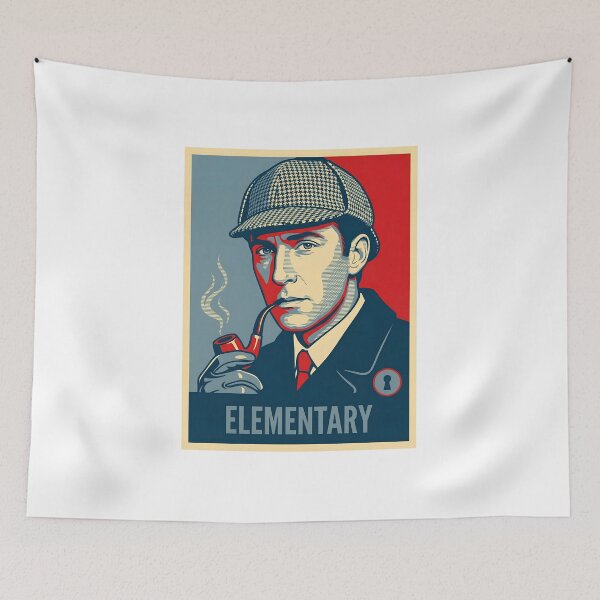 Item preview, Sherlock Holmes Elementary Vintage Detective Pipe Art Shirt designed and sold by Fenay Designs.