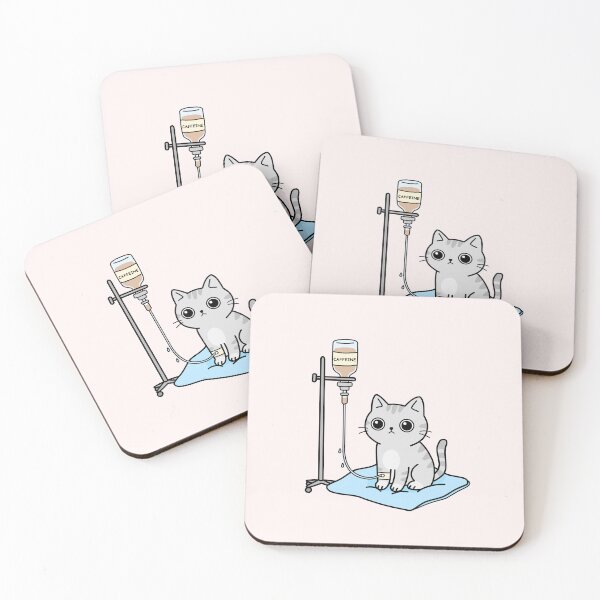Item preview, Funny Cat Caffeine Drip Cartoon designed and sold by artwithsushie.