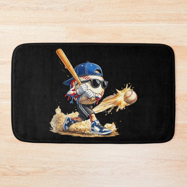 Item preview, Cool Baseball Character Hitting Home Run With Sunglasses And Blue Cap designed and sold by HarinDonreka.