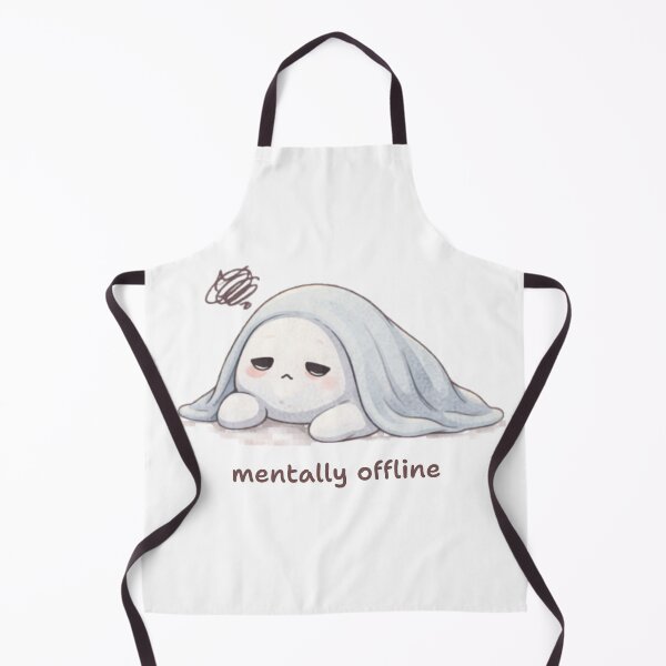 Item preview, Mentally Offline Ghost Lying Down | Cute Kawaii Aesthetic | Tired Introvert Mood designed and sold by The Mood Index.