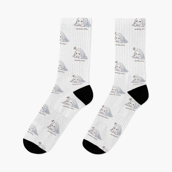 Item preview, Mentally Offline Ghost Lying Down | Cute Kawaii Aesthetic | Tired Introvert Mood designed and sold by The Mood Index.