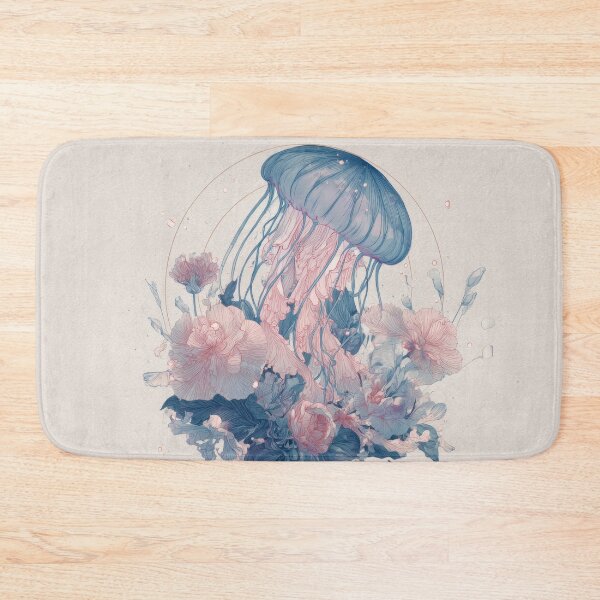 Item preview, Jellyfish surrounded by flowers designed and sold by anytka.