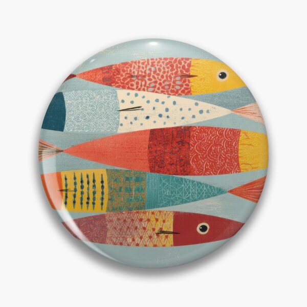 Item preview, Fish swim in a bright pattern designed and sold by anytka.