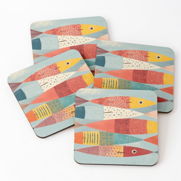 Item preview, Fish swim in a bright pattern designed and sold by anytka.
