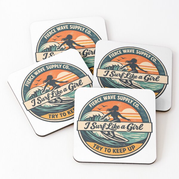 Item preview, Surf Like a Girl Vintage Surf Badge – Women’s Surfing T-Shirt, Beach Lifestyle Graphic, Ocean Wave Design designed and sold by Fierce Wave Supply Co..
