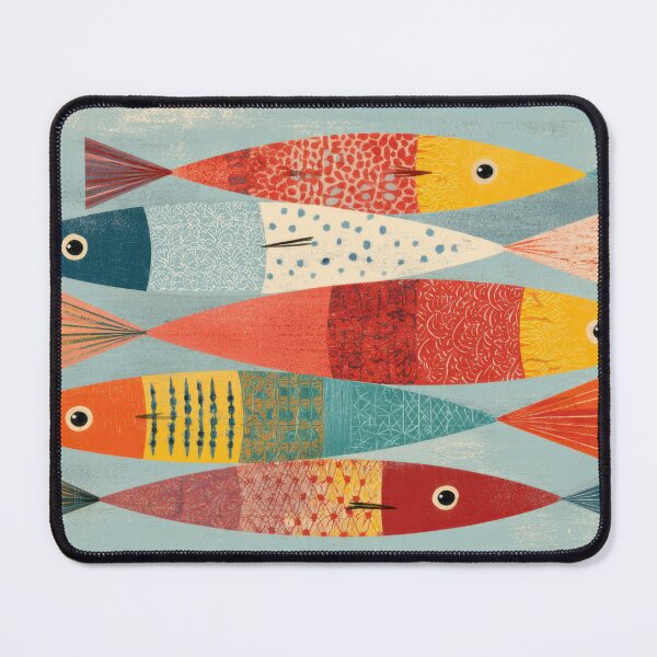 Item preview, Fish swim in a bright pattern designed and sold by anytka.