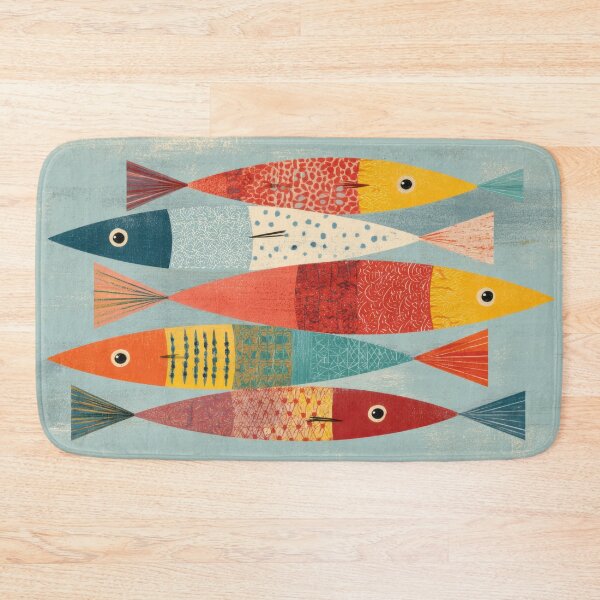 Item preview, Fish swim in a bright pattern designed and sold by anytka.