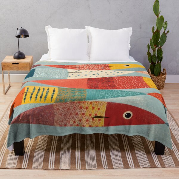 Item preview, Fish swim in a bright pattern designed and sold by anytka.