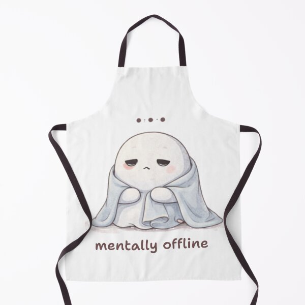 Item preview, Mentally Offline Ghost Sitting | Cute Kawaii Aesthetic | Relatable Low Energy Mood designed and sold by The Mood Index.